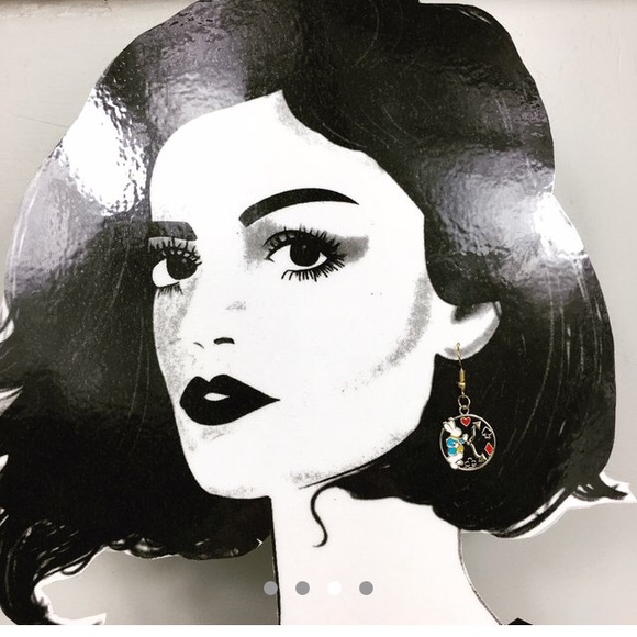 3/$15 Rabbit & Clock Dangle Earrings - Picture 3 of 5